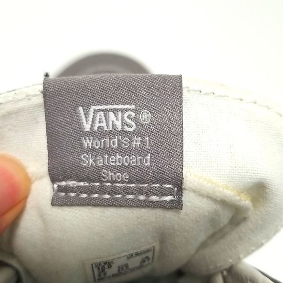 VANS Men's Skateboard Shoe, High Top Grey Canvas Size 10  Off the Wall - Picture 11 of 14